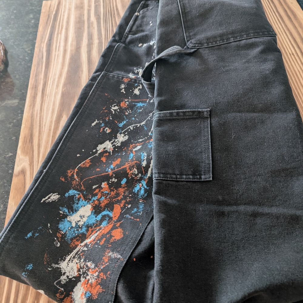 Black Paint Splatter Pants